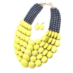 ‼️Price Drop‼️ Stone Bib Necklace Set